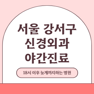 서울 강서구 야간진료 신경외과 병원 (18시 이후 늦게까지하는 병원)