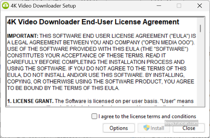 4K 비디오 다운로더(4K Video Downloader) 설치 화면