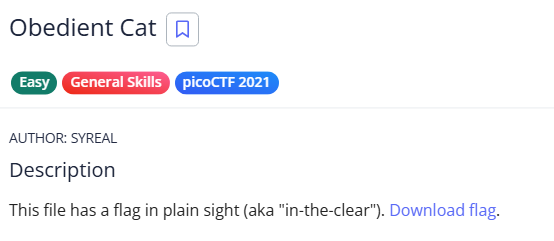 Obedient Cat picoctf