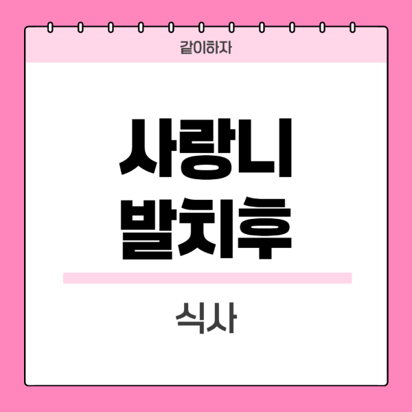 사랑니-발치후-식사