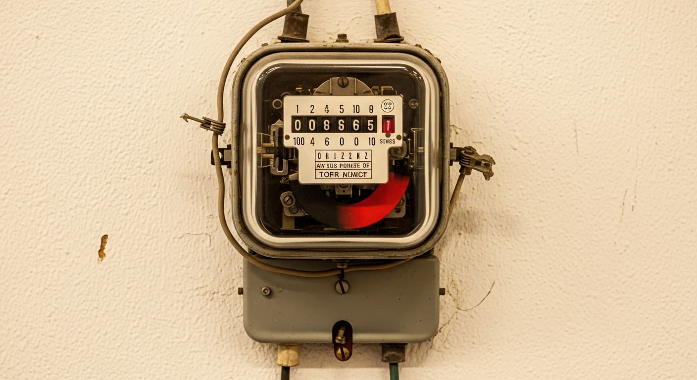 전력 사용량을 기록하는 전기 계량기 모습