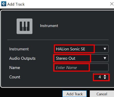 Instrument 트랙 만들기