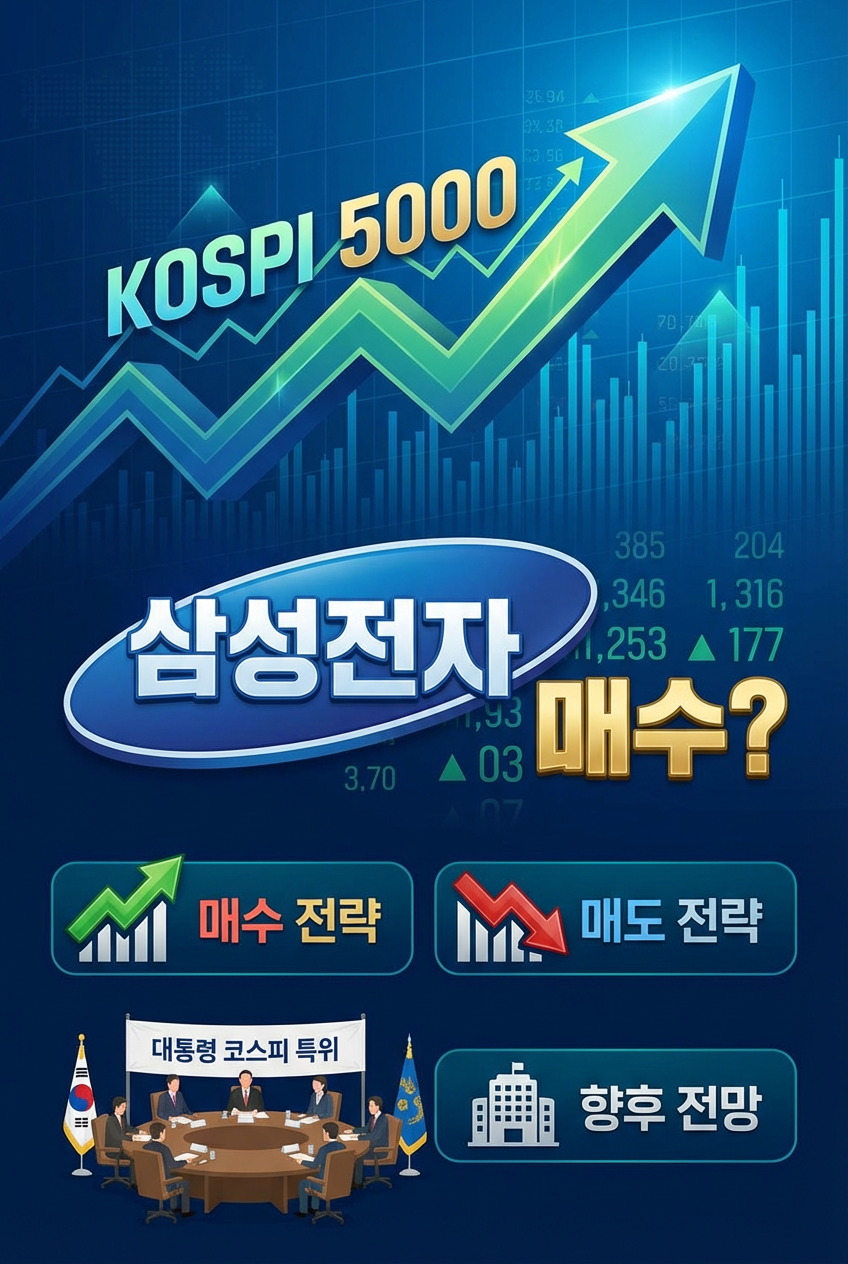 코스피 5000 돌파, 삼성전자 지금 사도 될까? 주식시세, 매수, 매도 전략과 대통령 코스피 특위 활동, 향후 전망