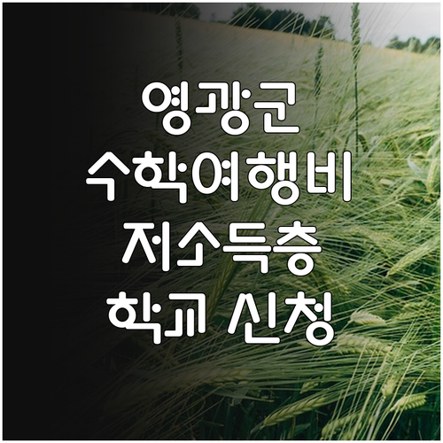 2025 영광군, 저소득층 학생 수학..