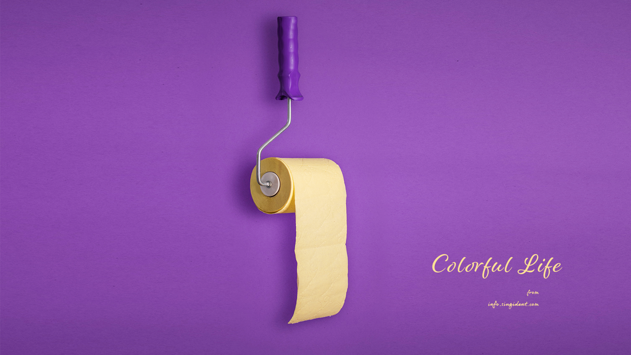 05 노란색 두루마리 휴지 C - Colorful Life 보라색배경화면