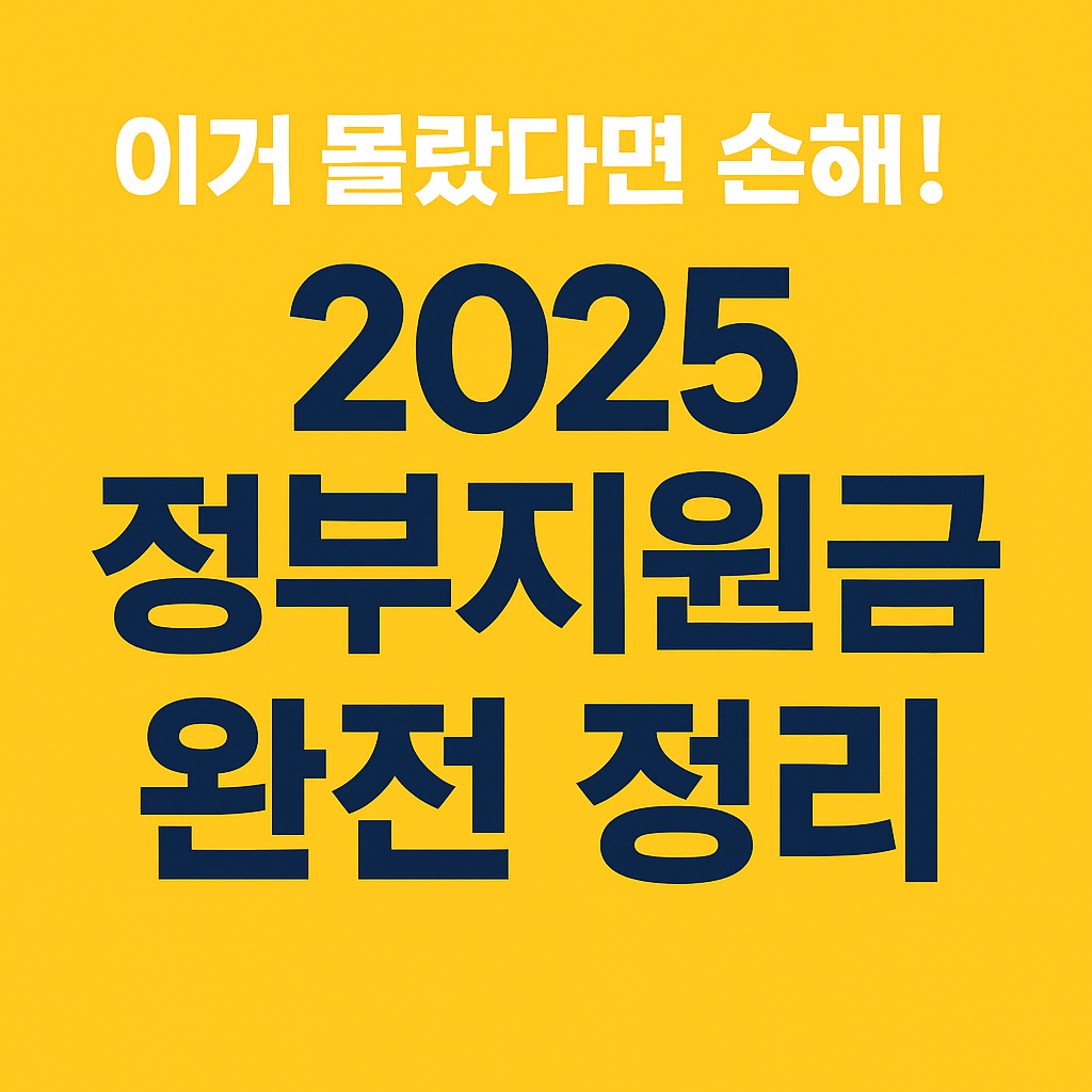 2025- 정부지원금- 완전 정리