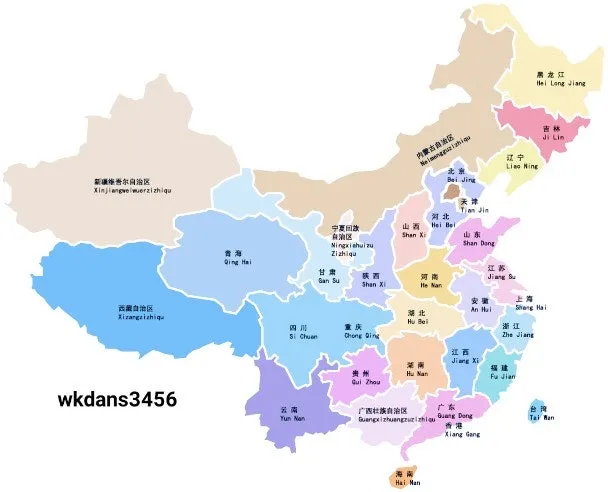 중국지도 한글판 크게보기 장가계 황산 태항산 청도 계림_7