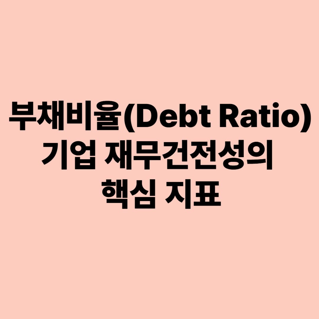 부채비율(Debt Ratio): 기업 재무건전성의 핵심 지표