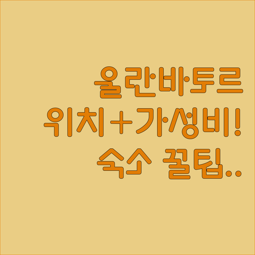 몽골 울란바토르 호텔 추천 가성비 숙..