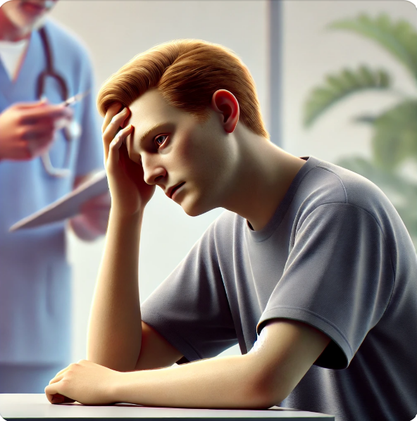 빈혈 증상으로 괴로워하는 사람