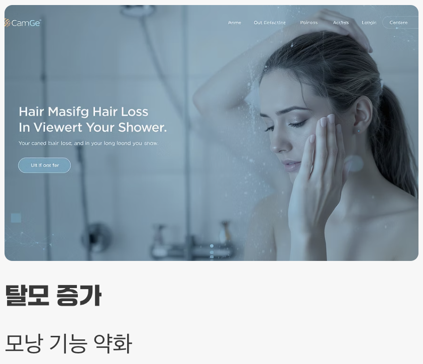 네 번째, 푸석해진 피부와 한 줌씩 빠지는 머리카락