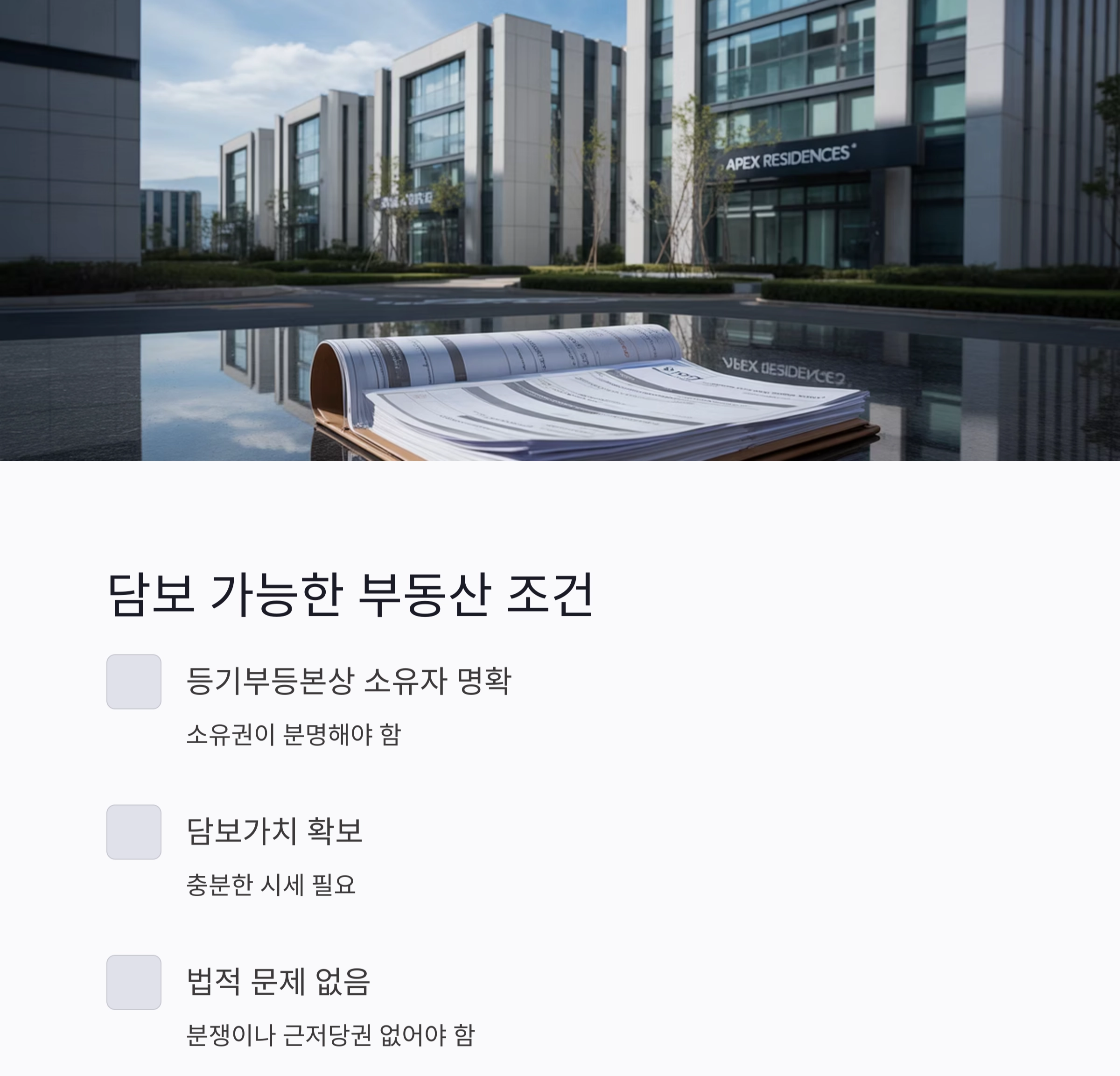 부동산 담보대출 조건, 꼭 알아야 할 핵심 포인트 총정리