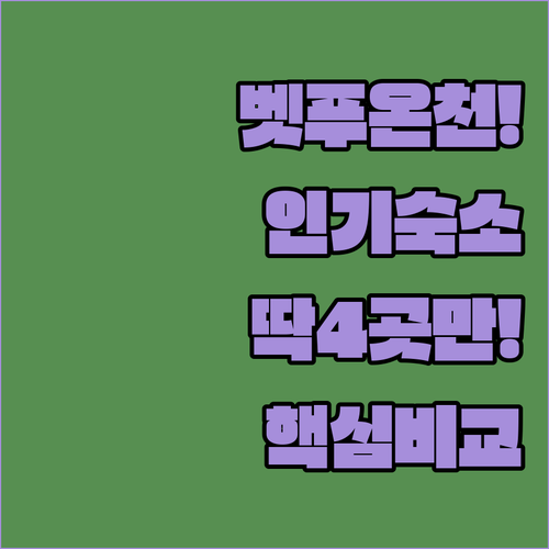 벳푸 온천 호텔 추천 인기 숙소 4곳..