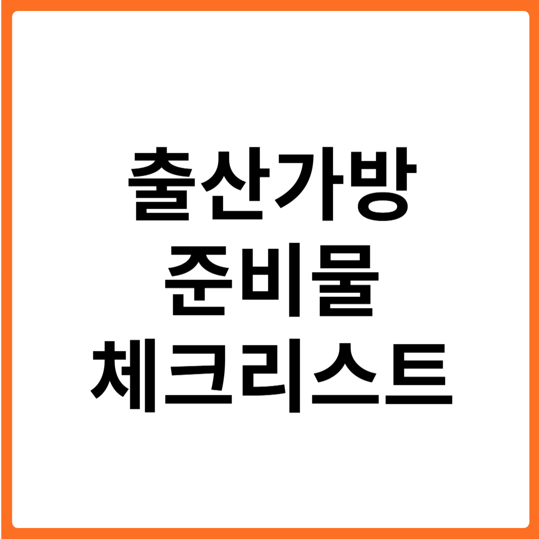 출산 전 출산가방 준비물 체크리스트
