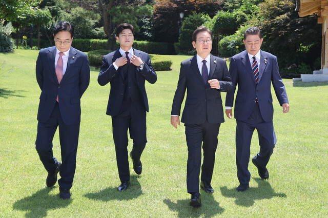 이재명 대통령 김병기 김용태 송언석 지도부오찬
