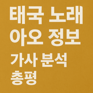 태국 노래 아오 (아톰) 정보, 가사 분석, 총평