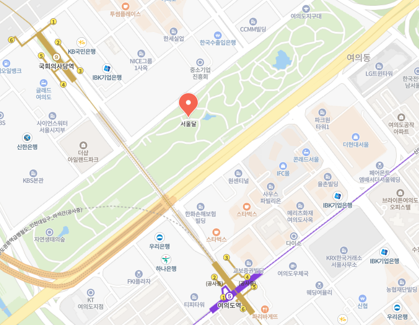 서울달 위치가 표시된 지도