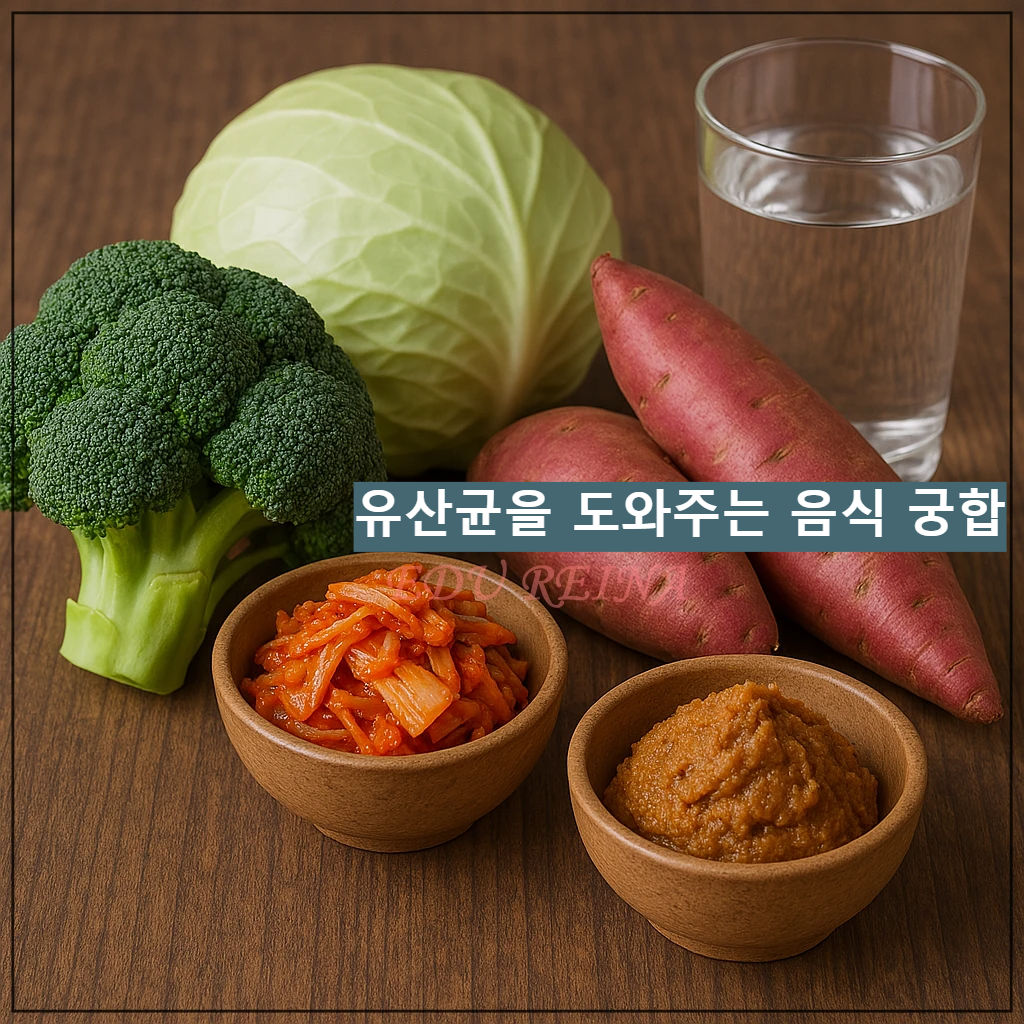 브로콜리-고구마-김치-된장-양배추
