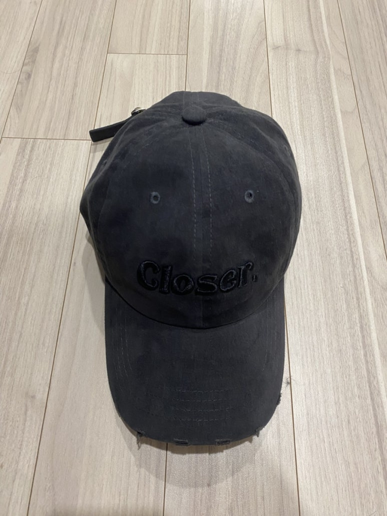 빈티지 보세 데미지 워싱 볼캡 모자 블랙