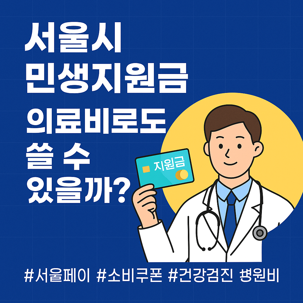 서울시 민생지원금 의료비 사용 가능