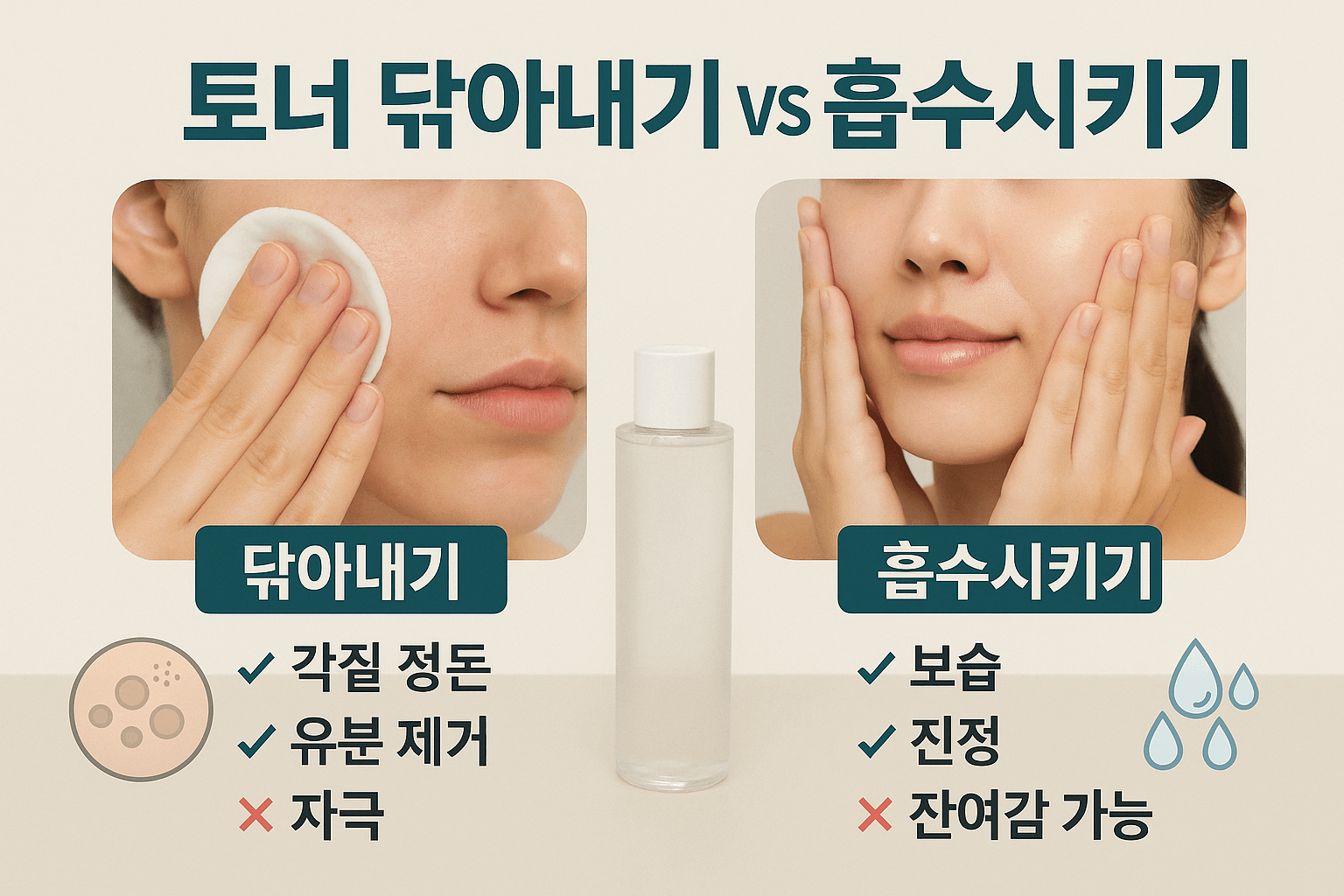 토너 닦아내기 vs 흡수시키기 썸네일