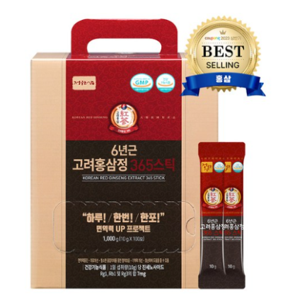 정원삼 6년근 고려홍삼정 365 스틱