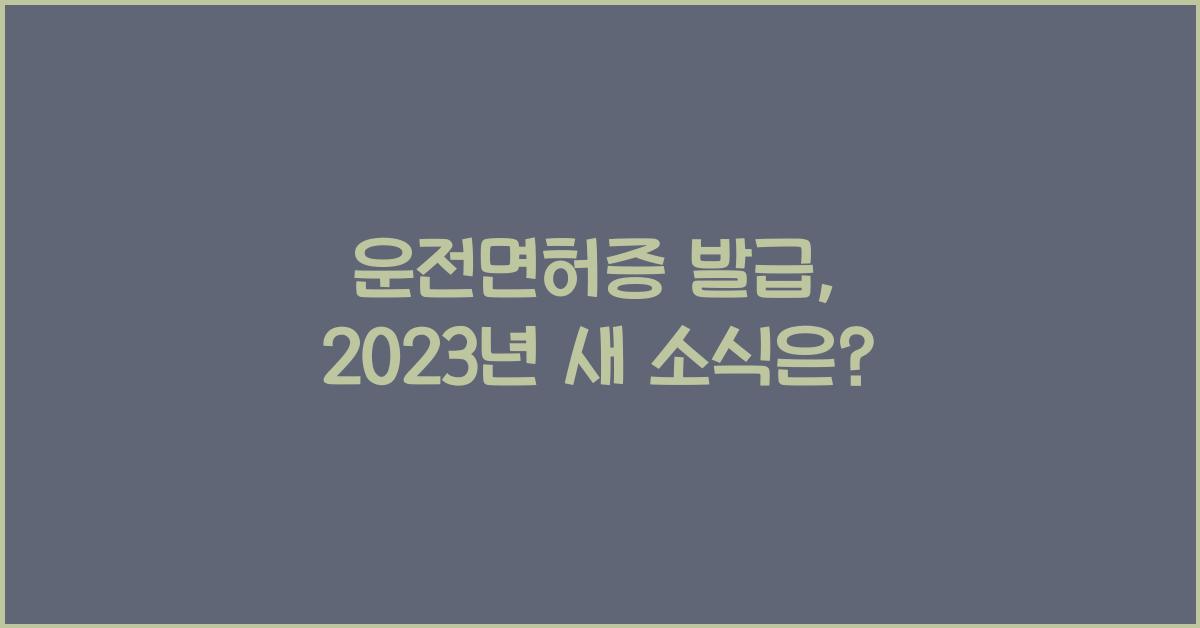 운전면허증 발급