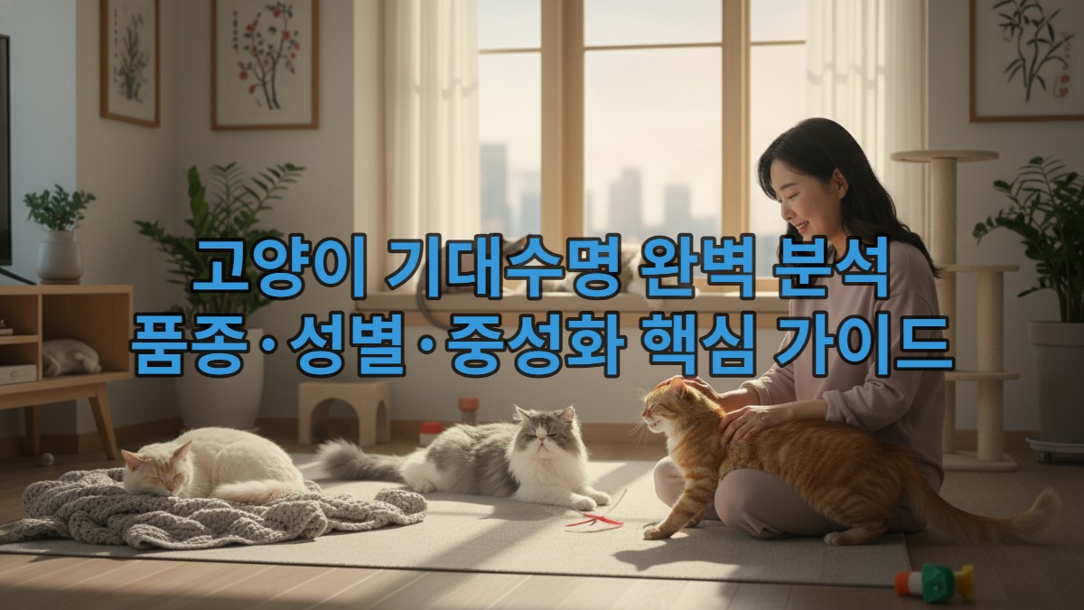2024년 영국 왕립 수의과대학 최신 연구로 밝혀진 고양이 기대수명! 품종, 성별, 중성화 여부에 따른 차이와 우리 고양이 오래 키우는 비결을 확인하세요.