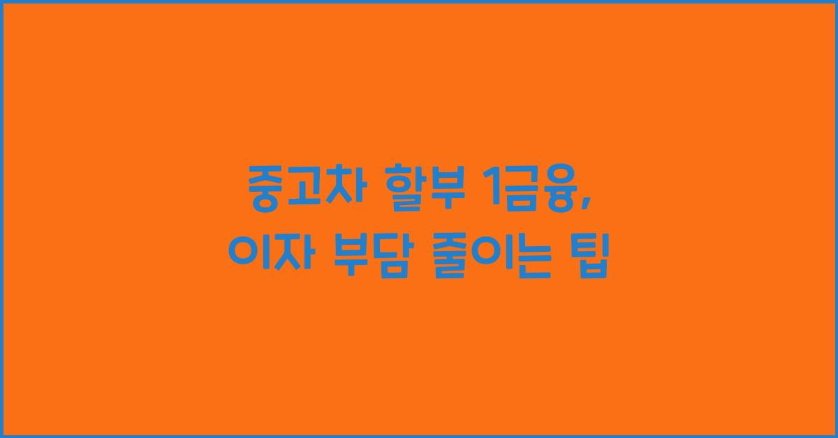 중고차 할부 1금융