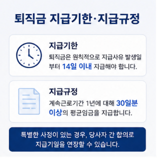 퇴직금 지급기한 지급규정 확인