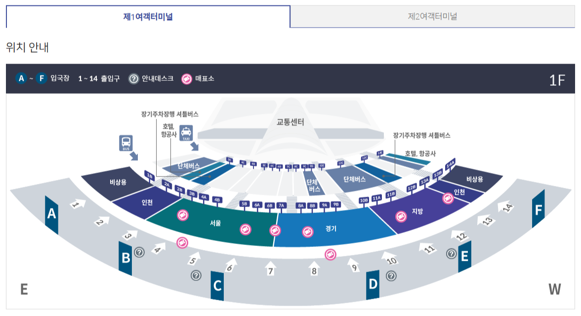 인천공항, 인천공항 제1터미널, 인천공항 리무진 버스