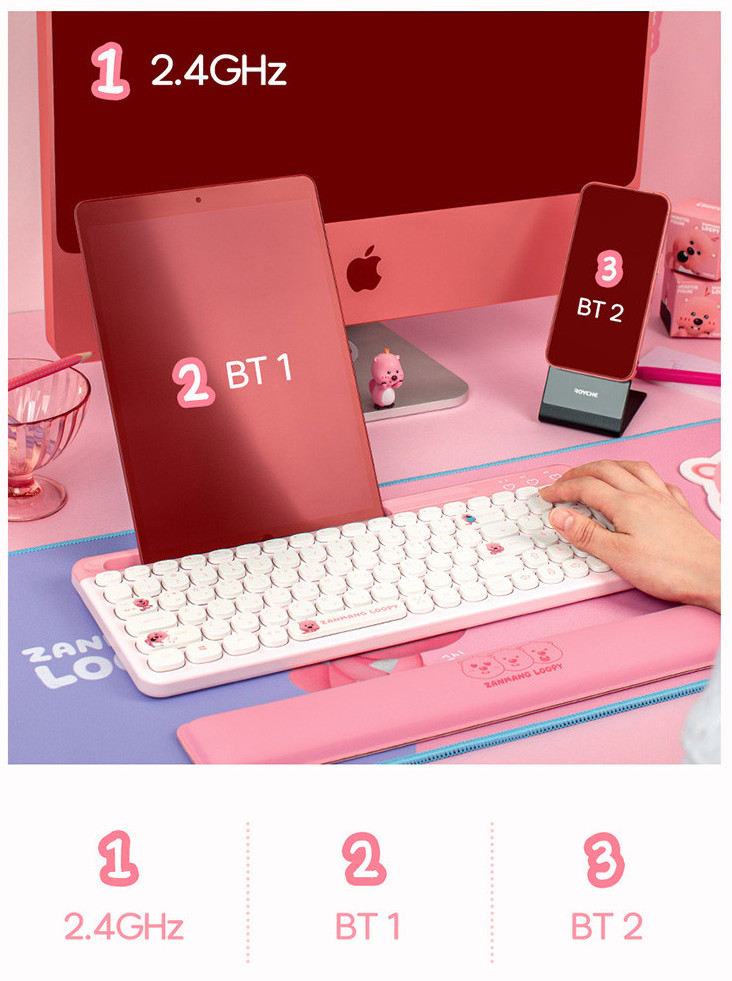 로이체 잔만그루피 멀티 페어링 블루투스 무선 키보드