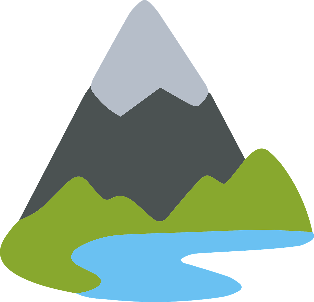 산 사이에 있는 계곡 이미지