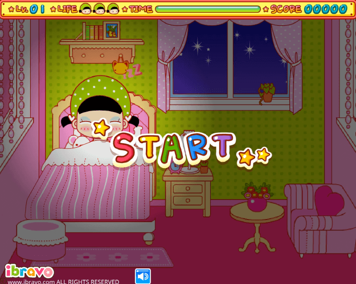 슈의-바사삭-시끄러-아이지키미-순발력-테스트-플래시게임-시작-화면