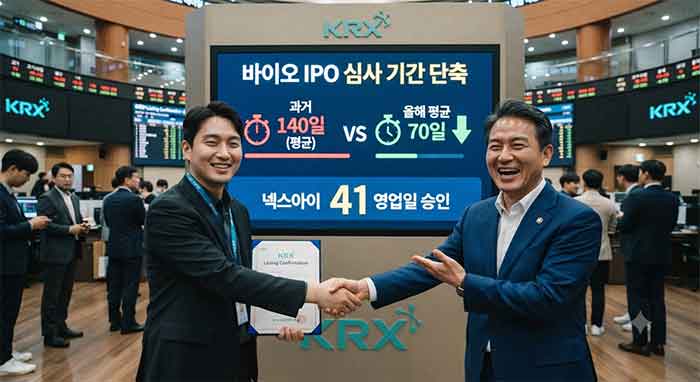 바이오 IPO 심사 기간 단축을 발표하는 현장.