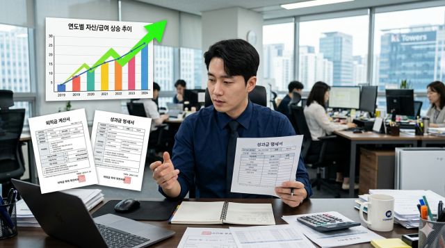 성과급 퇴직금 포함 여부와 계산 기준을 설명하는 퇴직금 비교 이미지