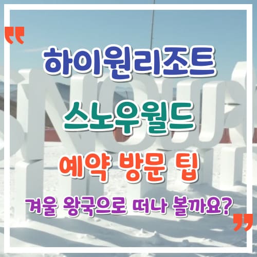 하이원리조트 스노우월드 예약 방문 팁 겨울 왕국으로 떠나 볼까요