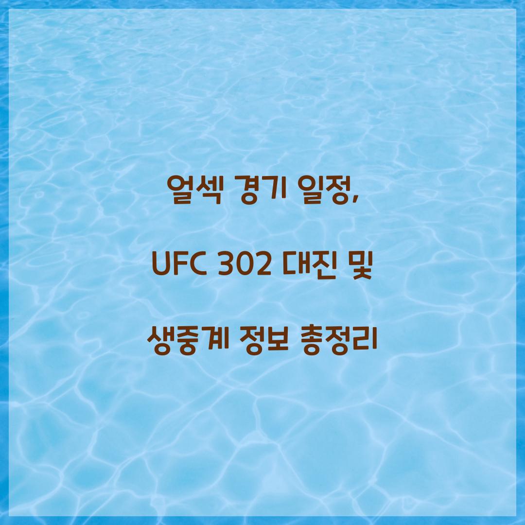 얼섹 경기 일정