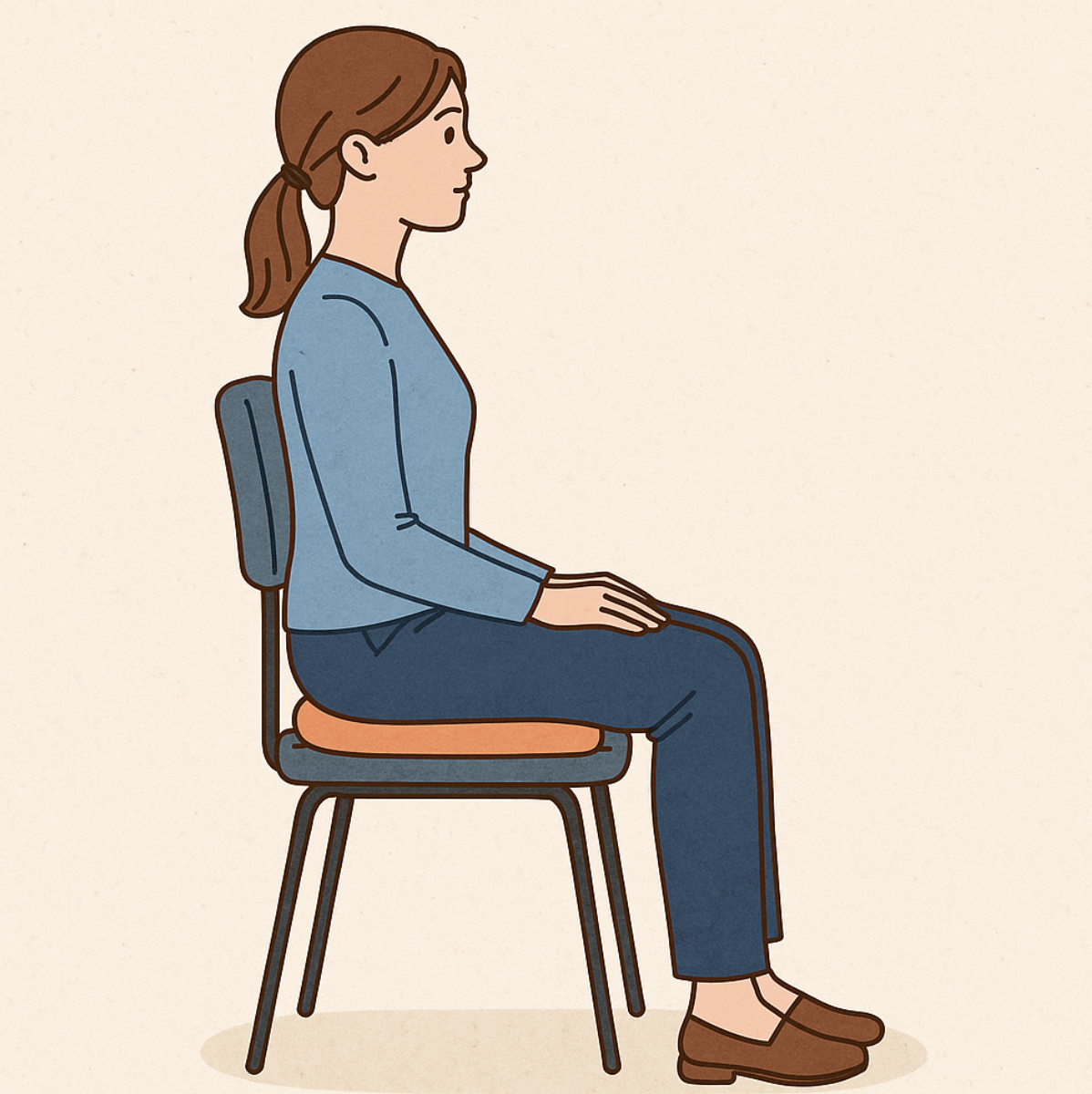 바르게 앉는 자세의 예시