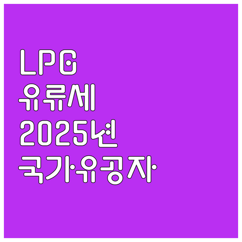 LPG 유류세 지원 2025: 국가유..