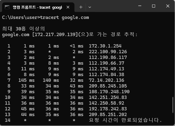 데이터 전달 경로 추적