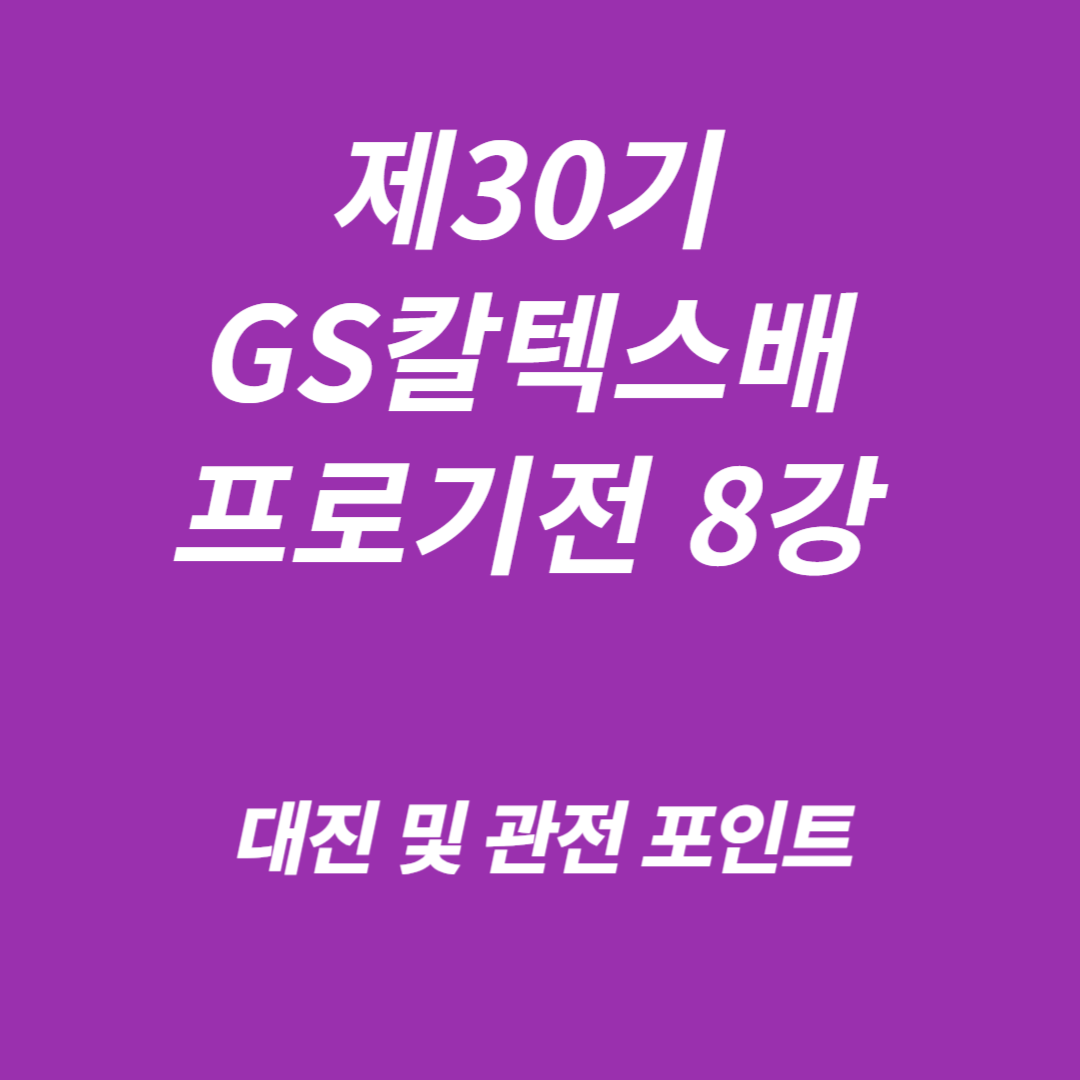 제30기 GS칼텍스배 프로기전 8강
