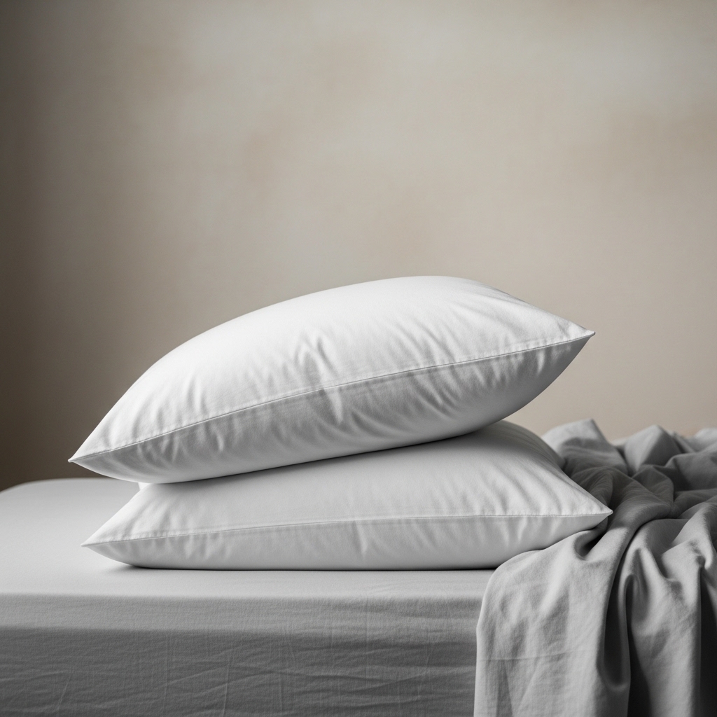 잠잘 때 베개를 높여 가래로 인한 불편을 줄이는 자세를 표현한 이미지