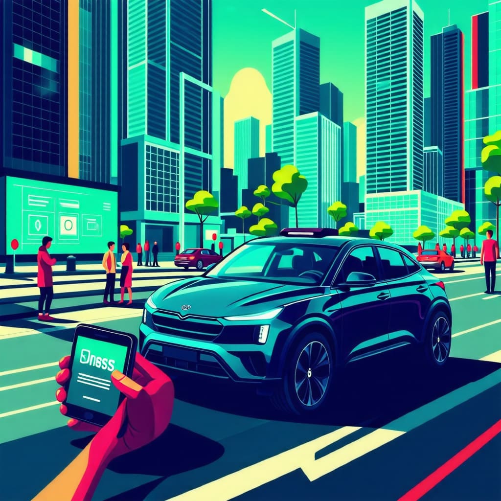 미래의 자동차 보험 트렌드와 기술 발전을 다룬 이미지