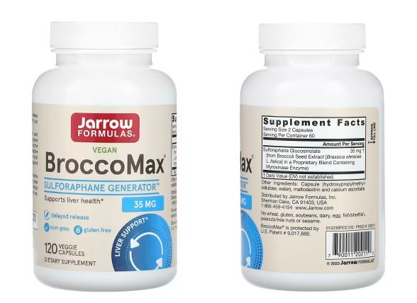 Jarrow Formulas, BroccoMax, 활성화된 미로시나아제 SGS, 지연 방출 베지 캡슐 120정