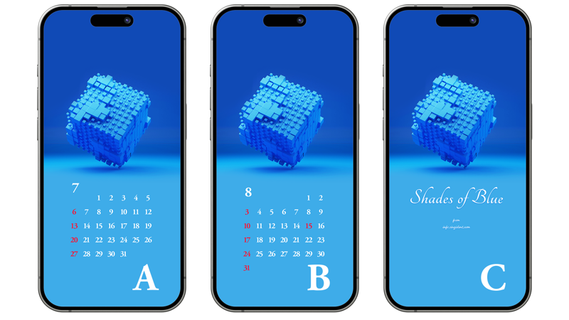 02 파란색 큐브 ABC - 2025년7월 아이폰배경화면