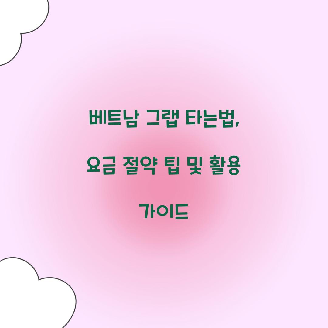 베트남 그랩 타는법