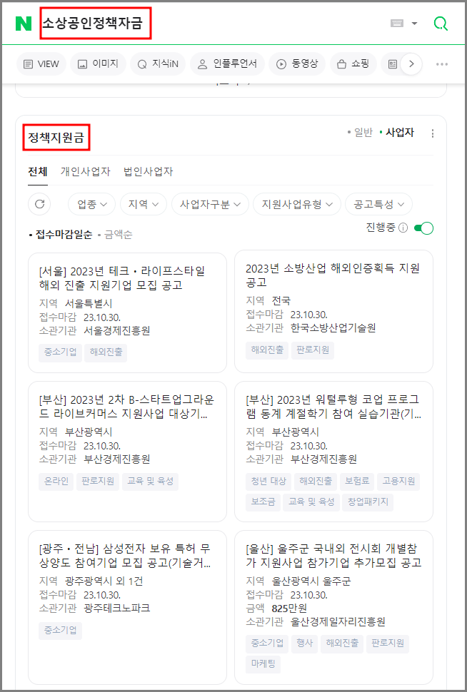 소상공인정책자금