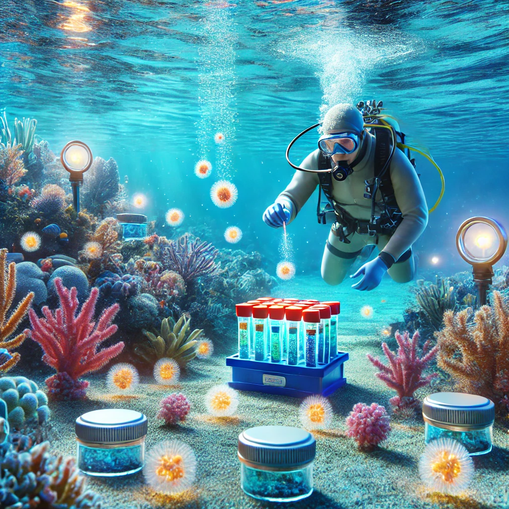 바닷속을 연구하는 연구원 사진