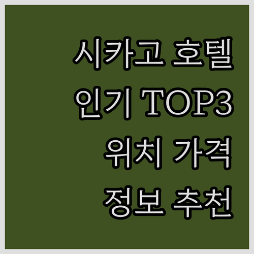 시카고 인기 호텔 TOP 3 추천 위..